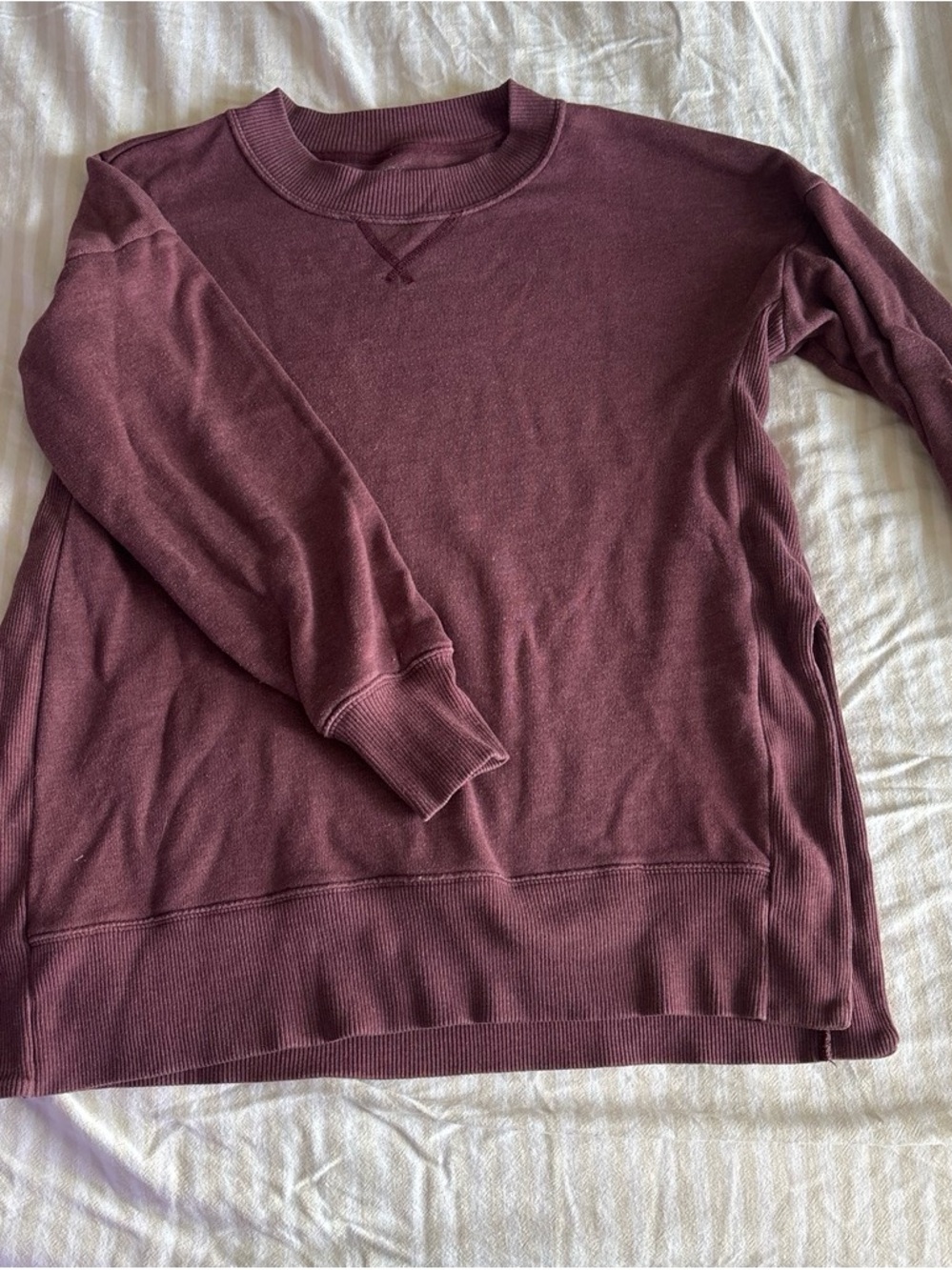 aerie Maroon Crewneck Sweatshirt